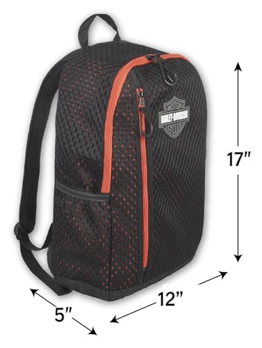 Harley-Davidson Rumble Bar & Shield Logo Backpack, Polyester w/Mesh - Black