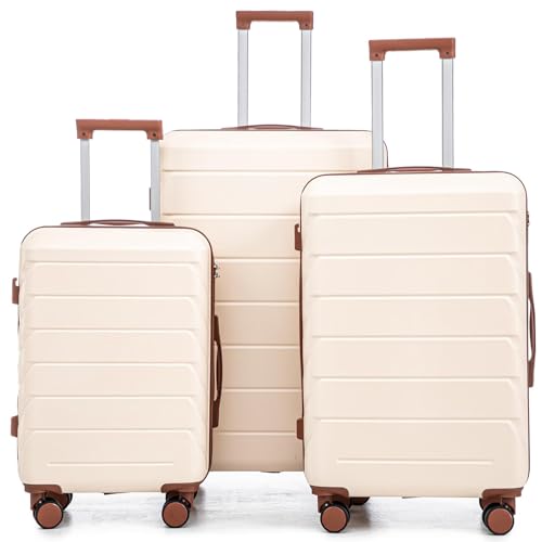 Luggage Sets 3 Piece Suitcase Set, ABS Hardside Carry-on, Checked Luggage, Lock