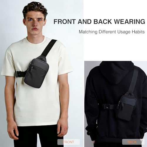 higouta Mini Sling Bag for Men Women, Small Crossbody Waterproof Practical Shoulder Chest Bag for Travel Work Sport