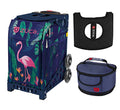 ZUCA Sport Bag - Flamingo with Gift Hot Pink/Black Seat Cover and Midnight Lunchbox(Navy Frame)