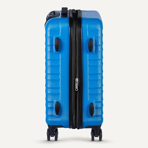 Amazon Basics 30" Hardside Large Checked Luggage, Expandable For Up to 15% More Space, With Scratch-Resistant Surface, Four Multi-directional Wheels, Telescoping Handle, Light Blue