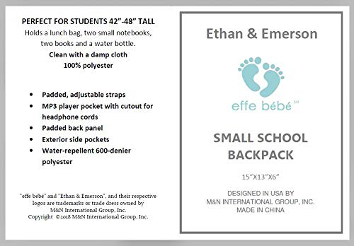 effe bebe Ethan & Emerson School Backpack, Navy Shuttle (Small)