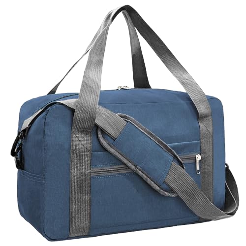 lifwimner For Spirit Airlines Personal Item Bag 18x14x8 in Underseat Carry-on Luggage foldable Travel Duffle Bag for Airplanes (30L, Navy)