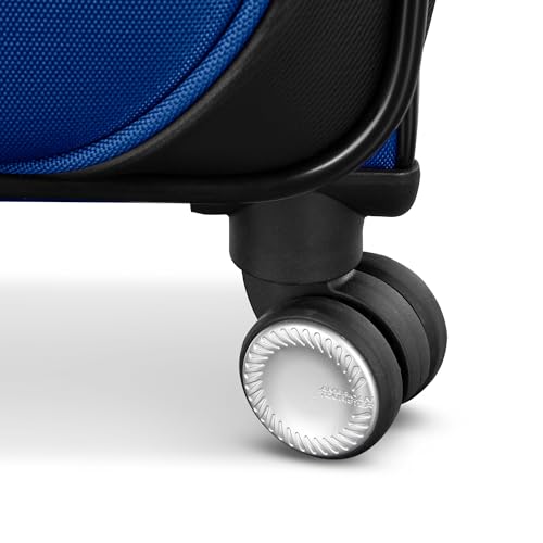 American Tourister 4 KIX 3.0 Checked-Large 28-Inch Spinner, Sapphire Blue