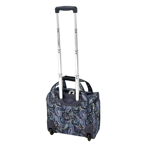 London Fog Mayfair 15 Inch under the Seat Bag, Navy White Paisley