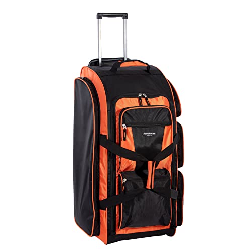 Travelers Club Xpedition 30 Inch Multi-Pocket Upright Rolling Duffel Bag, Bright Orange, 30'' Suitcase (85130-820)