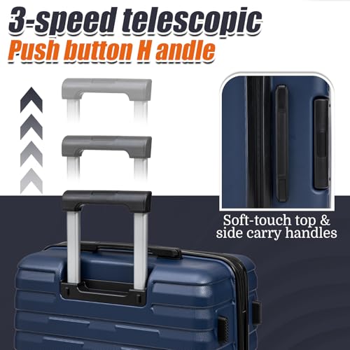 Cosbarn Luggage Sets 5 Piece Suitcases with Wheels, Suitcase Set ABS Hard Case Luggage with Spinner Wheels Durable Travel Luggage