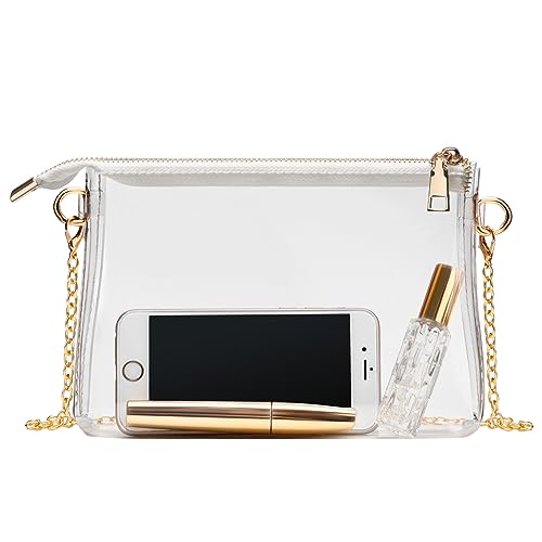 BS-VOG Clear Purse for Women - Stadium Approved Small Crossbody Bag with Zipper, Clear Stadium Bag for Concerts Sports