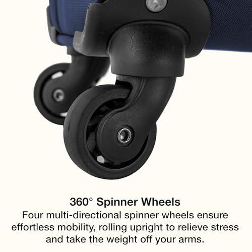 U.S. Traveler Anzio Softside Expandable Luggage with Spinner Wheels, Navy, 30-Inch Large