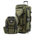 Travelpro Bold Softside 2-Piece Set — Expandable 2-Wheel Upright Large Luggage with Backpack, Olive/Black