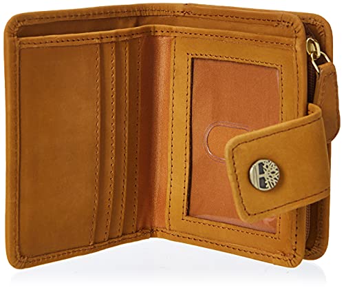 Timberland Women's Leather Rfid Small Indexer Wallet Billfold, Wheat (Nubuck), One Size