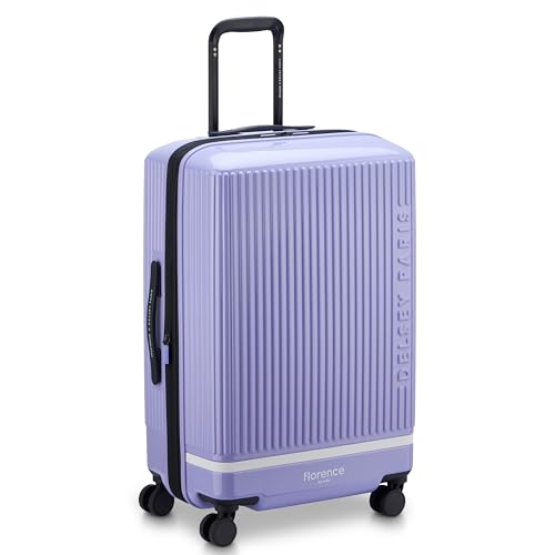 florence by mills Spin Me Away Hardside Expandable Luggage with Spinner Wheels, Lavender, Checked-Medium 24 Inch