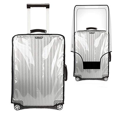 28 Inch Clear Suitcase Cover for Luggage TSA Approved Heavy Duty Waterproof PVC Protector Prevents Scratches Damage for Wheeled Travel Luggage