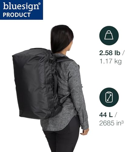 Osprey Transporter 44L Durable Squffel Bag - Water Resistant Square Split Travel Duffel Backpack, Pine Leaf Green