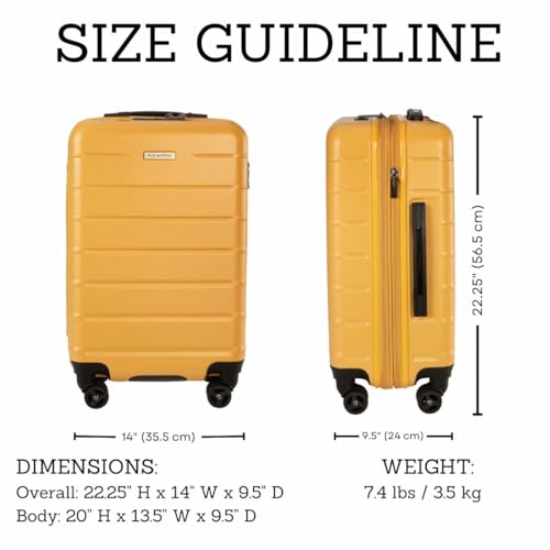 Ricardo Beverly Hills Cambria Hardside Luggage | Stylish Suitcase with Wheels for Effortless Travel, Expandable and Secure TSA-Locked Packing, 20-inch Carry-On, 22x14x9 (Mango Tango, Carry-On 20-Inch)