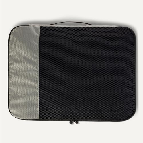 Amazon Essentials 4-Piece Packing Cubes Travel Accessories Set, Luggage Organizer, Suitcase Organizer with Double Zipper, Mesh Top, Space-Saving, Large, Gray (Previously Amazon Basics)