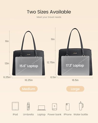 LOVEVOOK Laptop Tote Bag for Women,Computer Work Bag With Large Cup Holder,15.6 Inch Waterproof PU Leather Purse Briefcase for Teacher