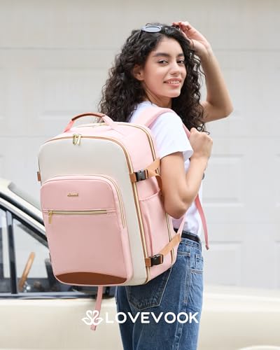 LOVEVOOK Large Travel Backpack for Women & Men, 40L Carry on Backpack for Airplanes, TSA Personal Item Travel Bag fits 17" Laptop, Waterproof Travel Essentials Airline Approved with 3 Packing Cubes