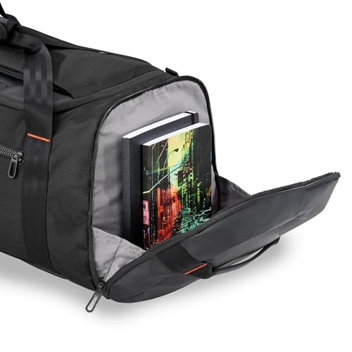 Briggs & Riley 27" Medium Upright Duffle - Checked Luggage for Travel, Suitcases with Wheels, Softside Rolling Bag for Men & Women, Self-Repairing Zipper - ZDX Collection, Black