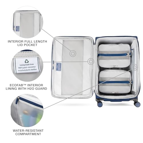 Travelpro VersaPack+ Lightweight Softside Expandable Checked Luggage, 8 Spinner, TSA Lock, Checked Large 29-Inch, Estate Blue