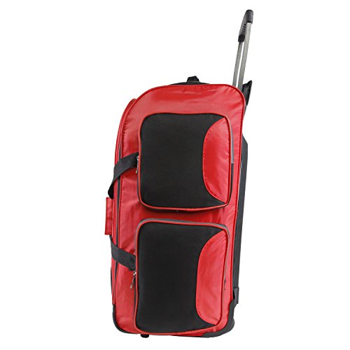 Fila 26" Lightweight Rolling Duffel Bag, Red