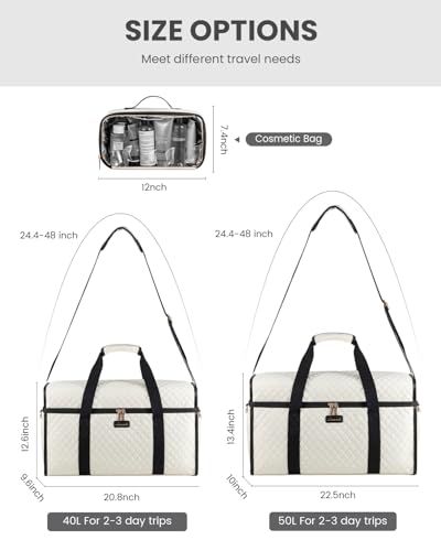LOVEVOOK Travel Duffle Bag, Weekender Bags For Women, Carry On Duffel Bags For Airplanes, Overnight Bag Hospital Bag for Labor and Delivery, Yoga Gym Tote with Wet Pocket, 3Pcs Set