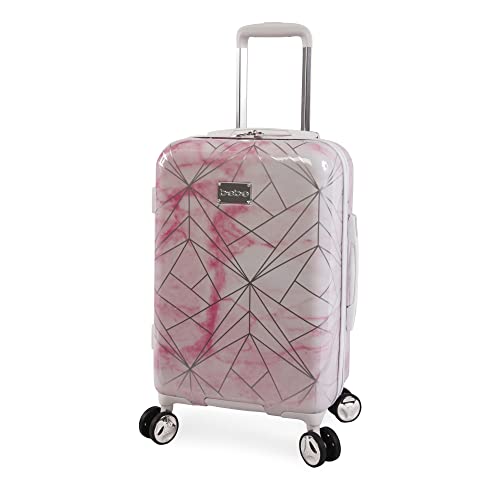 bebe Women's Luggage Alana 21" Hardside Carry-On, Pink Marble
