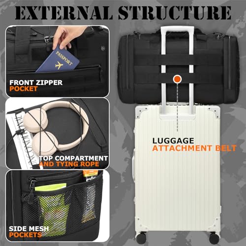 45L Large Duffle Bag for Men & Women - Military Tactical Gym Bag for Travel