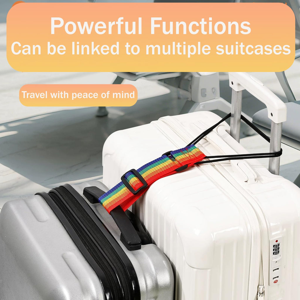 4PCS Luggage Straps for Suitcase, Adjustable Elastic Luggage Connector Straps, Multi - Functional Durable Travel Packing Straps for Securing Bags, Backpacks & Accessories