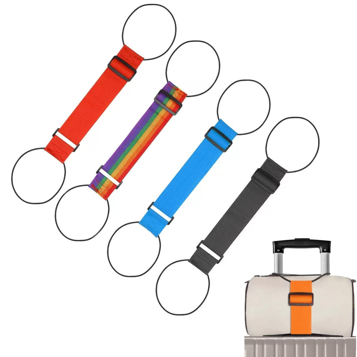 4PCS Luggage Straps for Suitcase, Adjustable Elastic Luggage Connector Straps, Multi-Functional Durable Travel Packing Straps for Securing Bags, Backpacks & Accessories