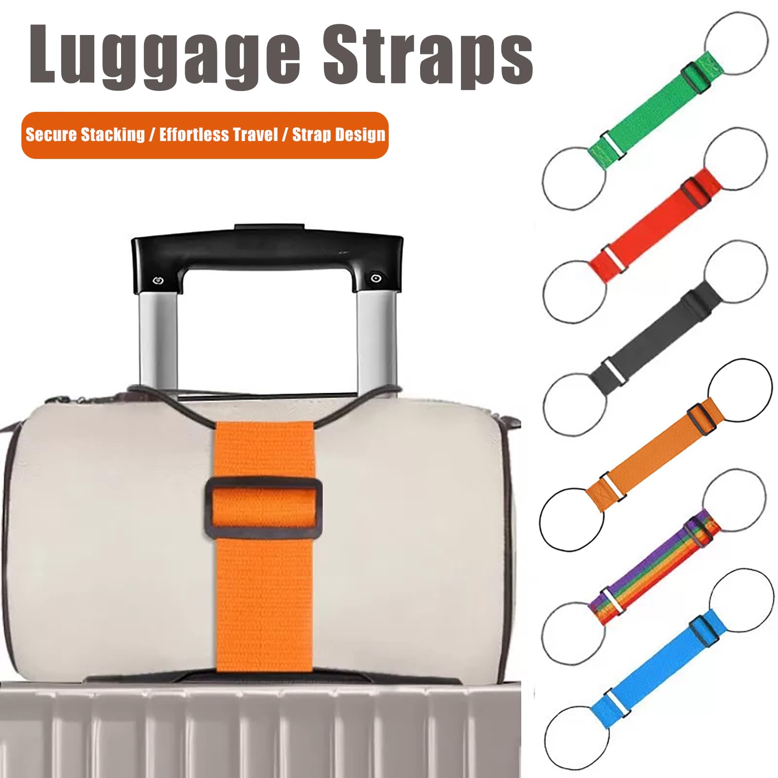 4PCS Luggage Straps for Suitcase, Adjustable Elastic Luggage Connector Straps, Multi - Functional Durable Travel Packing Straps for Securing Bags, Backpacks & Accessories