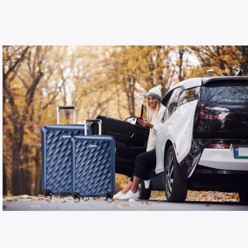 Ricardo Beverly Hills Melrose Hardside Expandable Luggage with Lightweight Construction for Smooth Traveling, Stylish, Durable, and Spacious, Men and Women, Prussian Blue, Carry-On 20-Inch