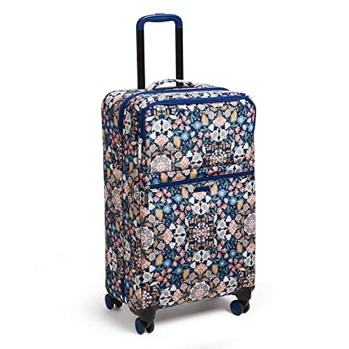 Vera Bradley Women's Softside Rolling Suitcase Luggage, Enchanted Mandala Blue, 27" Check In