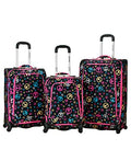 Rockland Fusion Softside Spinner Wheel Luggage, Peace, 3-Piece Set (20/24/28)