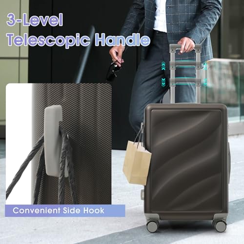 Merax Luggage Set 3 Piece, Lightweight Durable ABS Suitcases with Spinner Wheels and TSA Lock, Carry-on & Checked Travel Luggage