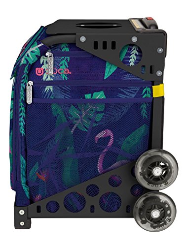 ZUCA Florida Flamingo Sport Insert Bag and Black Frame with Flashing Wheels