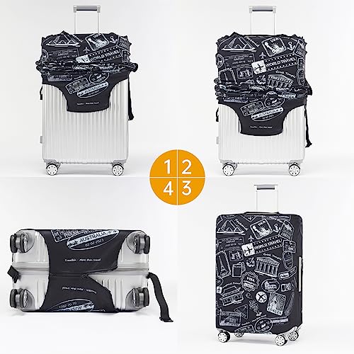 TRAVELKIN more than travel Luggage Covers For Suitcase Tsa Approved,Suitcase Cover Protector Fit 18-32 Inch Luggage