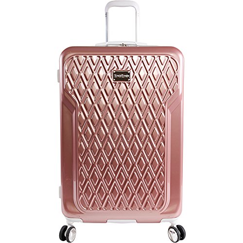 BEBE Women's Luggage Stella 29" Hardside Check in Spinner, Telescoping Handles, Rose Gold, One Size