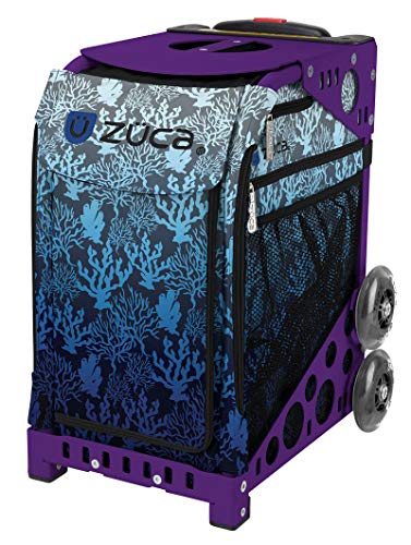 ZUCA Blue Reef Deep Sea Sport Insert Bag and Purple Frame with Flashing Wheels