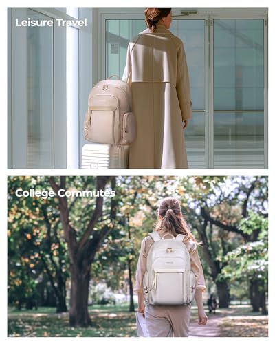 LIGHT FLIGHT Laptop Backpack for Women, 15.6 Inch Work Bag Business Backpack, Water Resistant Travel Bags for College, Black