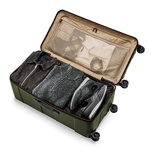 Briggs & Riley 32" Extra Large Trunk Spinner - Checked Luggage for Travel, Suitcases with Wheels, Hardside Rolling Bag for Men & Women, Self-Repairing Zipper - Torq Collection, Hunter Green