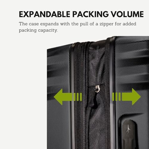 Skyway Nimbus 4.0 Expandable, Durable Hardside, 4 Wheel Spinner, Lightweight Suitcase, Unisex, Stylish, Black, Checked-Large 28-Inch