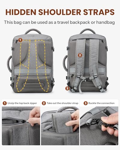 LUGGEX Carry On Backpack and 4 Set Compression Packing Cubes for Luggage Bundle – Travel Essentials