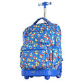 Olympia U.S.A. Melody 19" Rolling Backpack, Blue Flower
