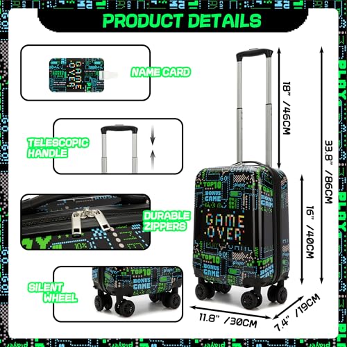 Homskiii Kids Luggage Set 3 piece Kids Suitcase with Spinner Wheels 16" Childrens Luggage for Boys With Wheels Hard Shell Luggage Sets Airline Approved