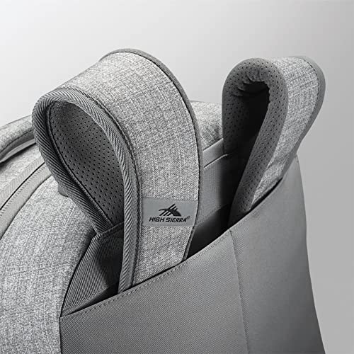 High Sierra Powerglide Pro Wheeled Daypack Backpack with 360 Degree Reflectivity, Telescoping Handle, Dual Side Pockets, and Laptop Sleeve, Fits Most 15.6" Laptops, 40L, Silver Heather