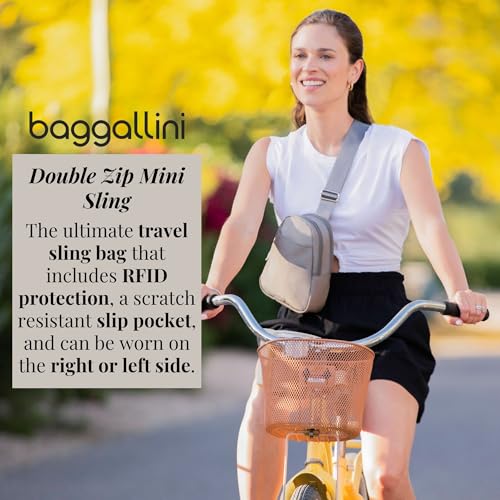 Baggallini Double Zip Mini Sling, Moonrock