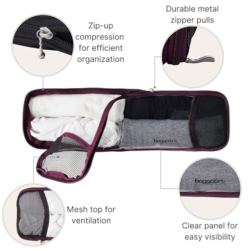 Baggallini Long Compression Cube - Lightweight Compression Packing Cube for Travel
