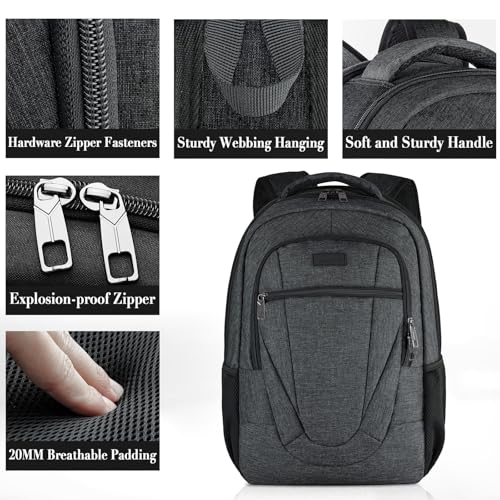 BIKROD Travel Laptop Backpack, 17 Inch Extra Large School Backpacks for Teen Boys and Girls, Black Water Resistant Women Back Pack, Business Men Sturdy Computer Bag