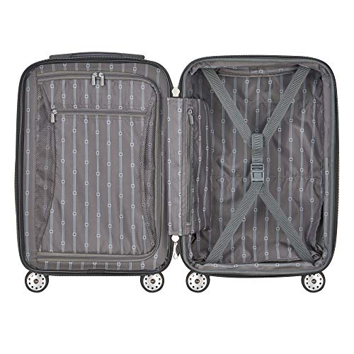 Delsey Luggage Helium Aero, International Carry On Luggage, 19", Front Pocket Hard Case Spinner Suitcase, Brick Red